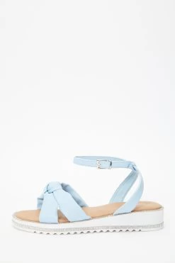 Blue Diamante Knot Sandals