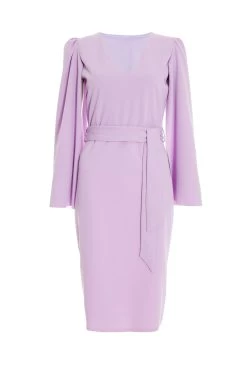 Lilac Cape Sleeve Midi Dress