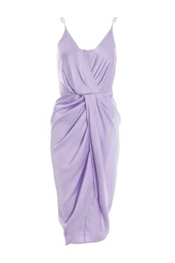 Petite Lilac Diamante Midi Dress