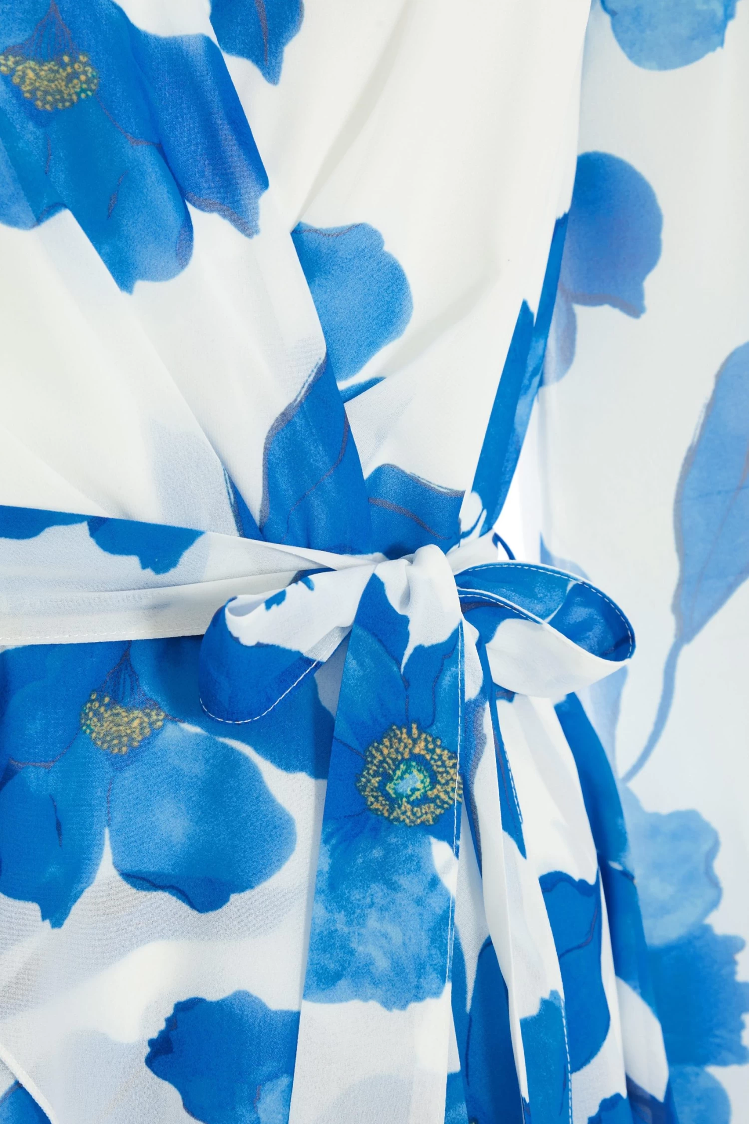 Petite Blue Chiffon Floral Tiered Mini Dress - Image 6