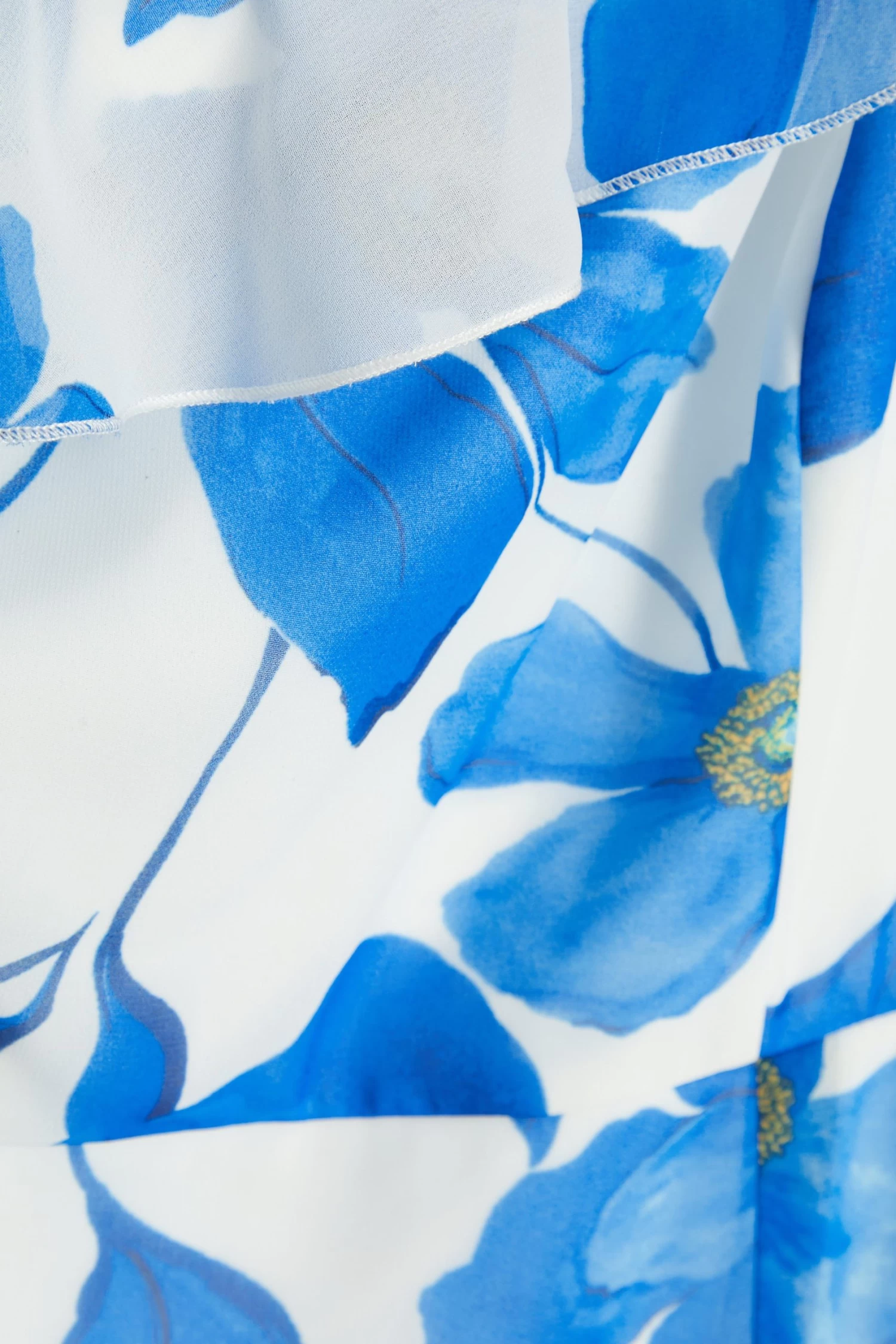 Petite Blue Chiffon Floral Tiered Maxi Dress - Image 6