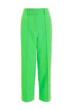 Petite Green High Waist Tailored Trousers
