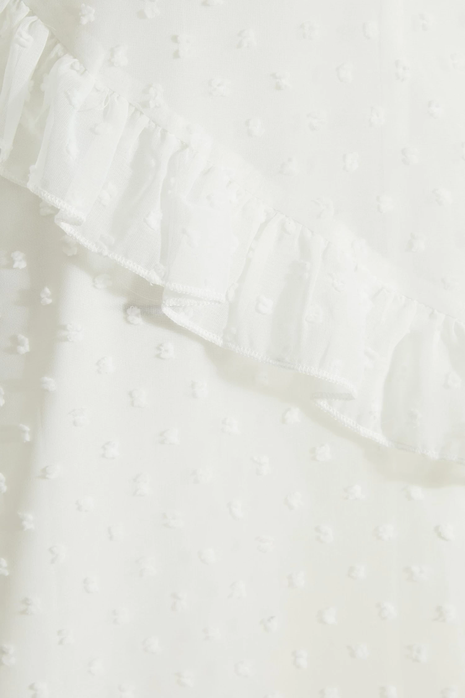 White Chiffon Dobby Wrap Midi Dress - Image 6