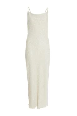Champagne Plisse Split Maxi Dress