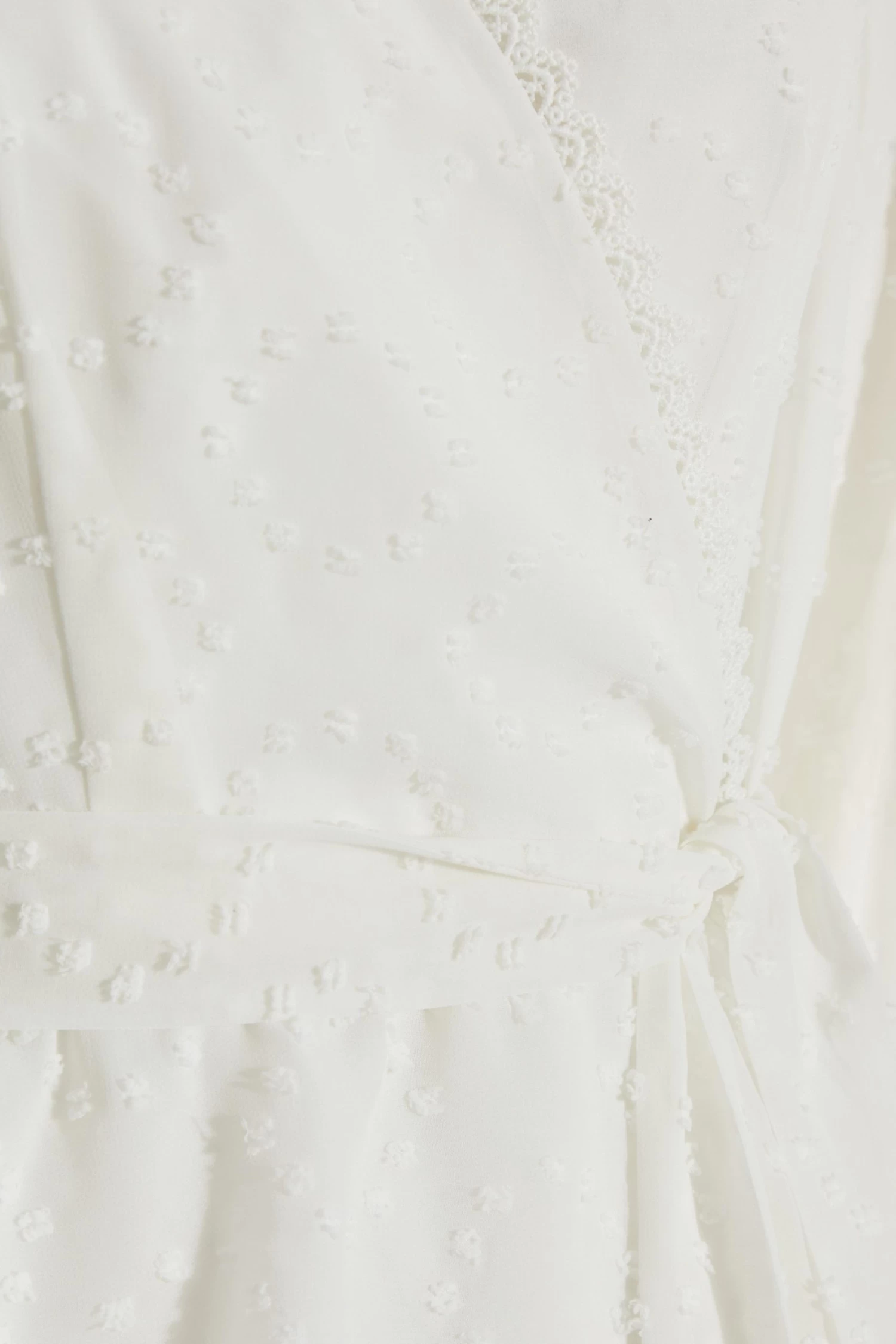 White Chiffon Polka Dot Skater Dress - Image 6