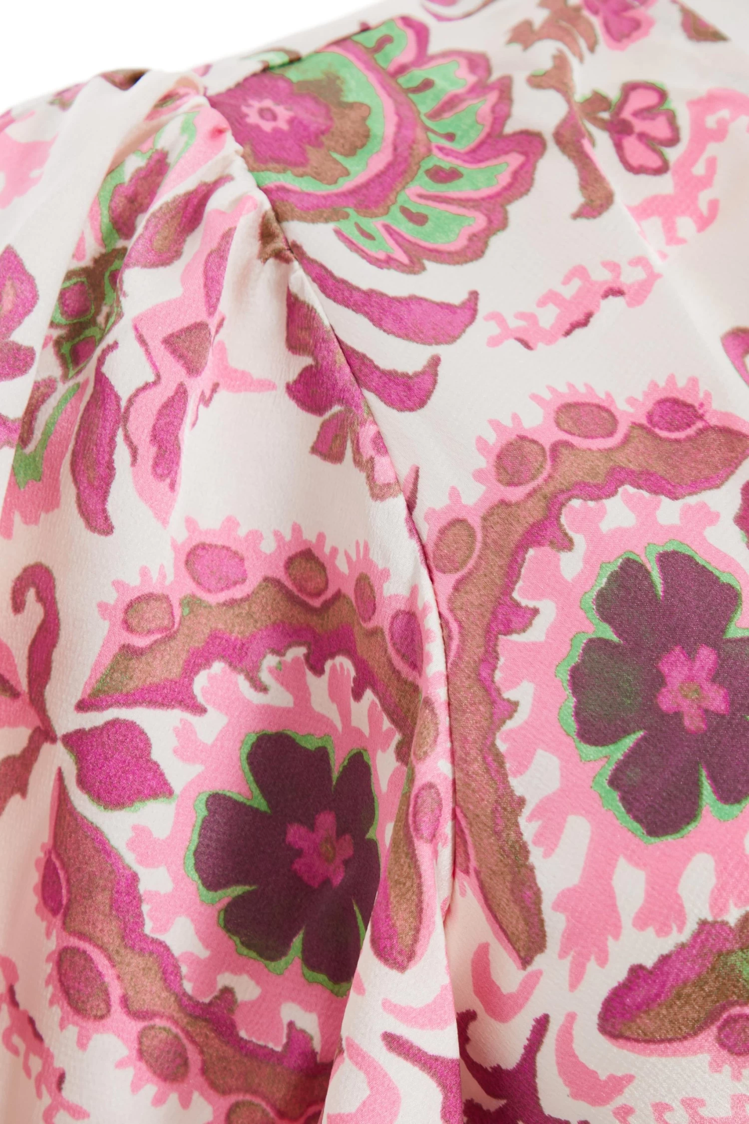 Pink Paisley Print Tie Front Crop Top - Image 6