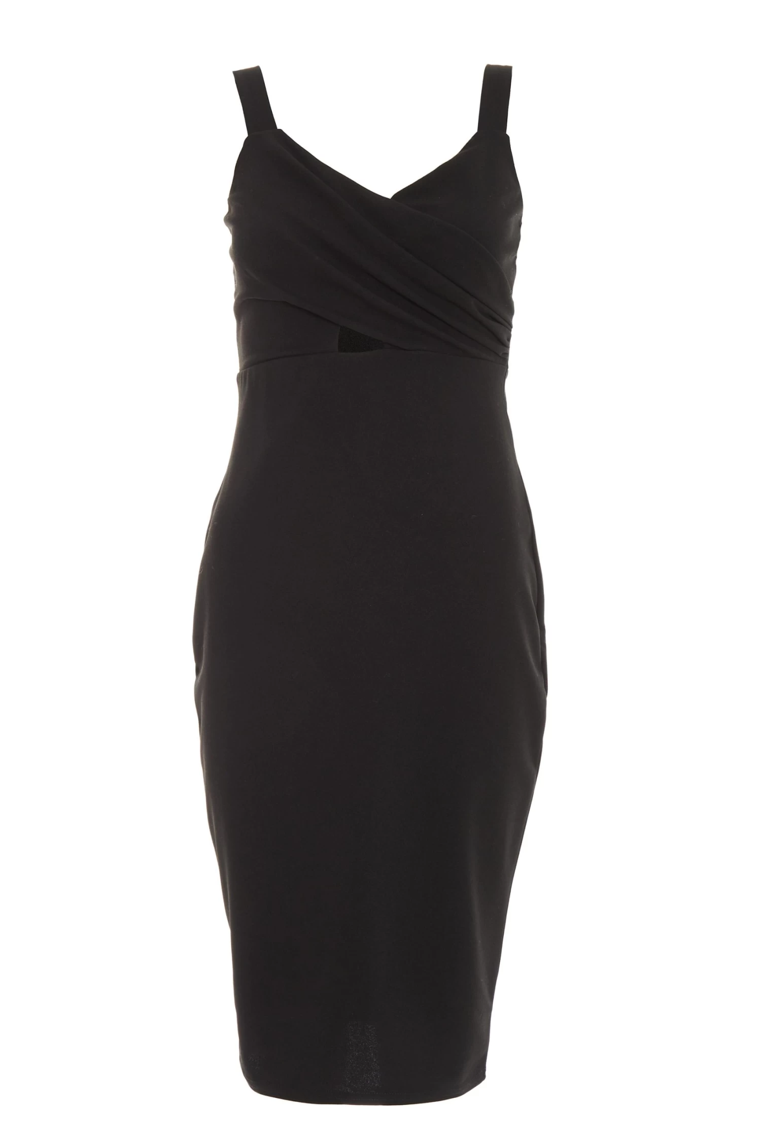 Petite Black Cut Out Midi Dress