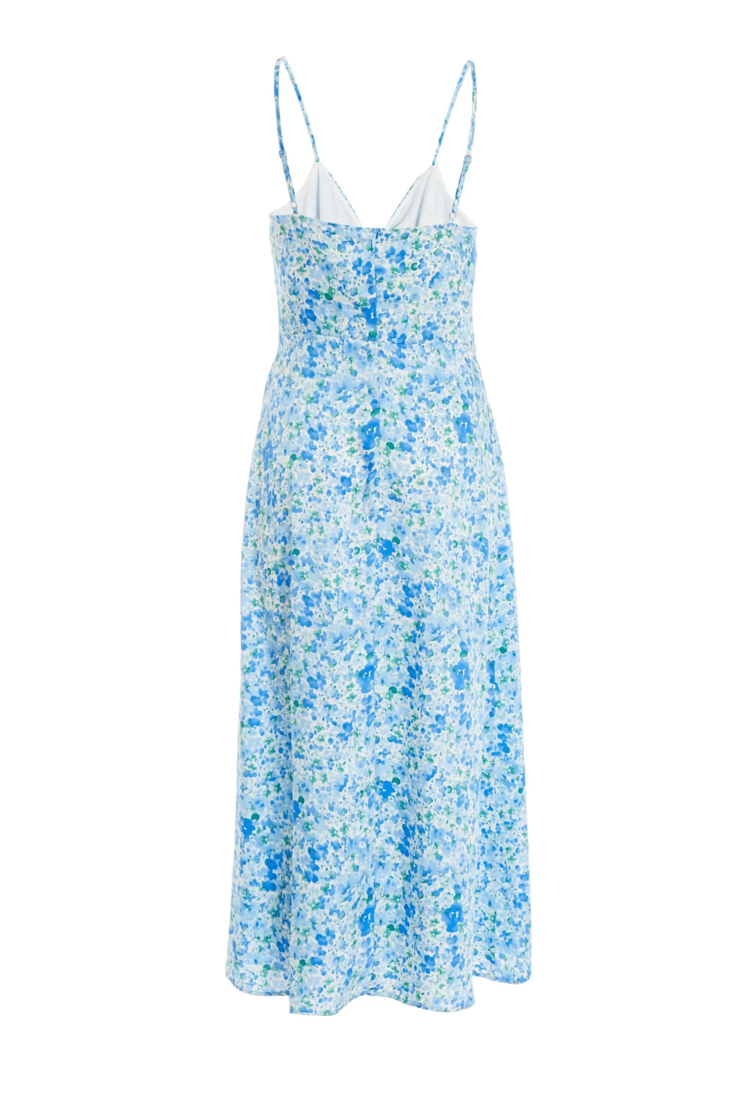 Blue Floral Knot Front Midi Dress - Image 5