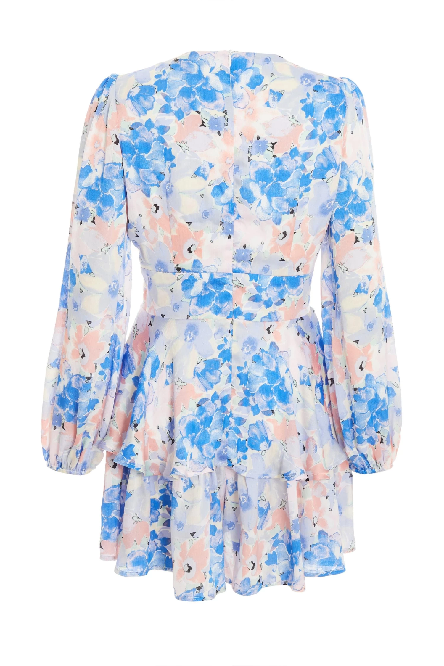 Blue Floral Chiffon Playsuit - Image 5