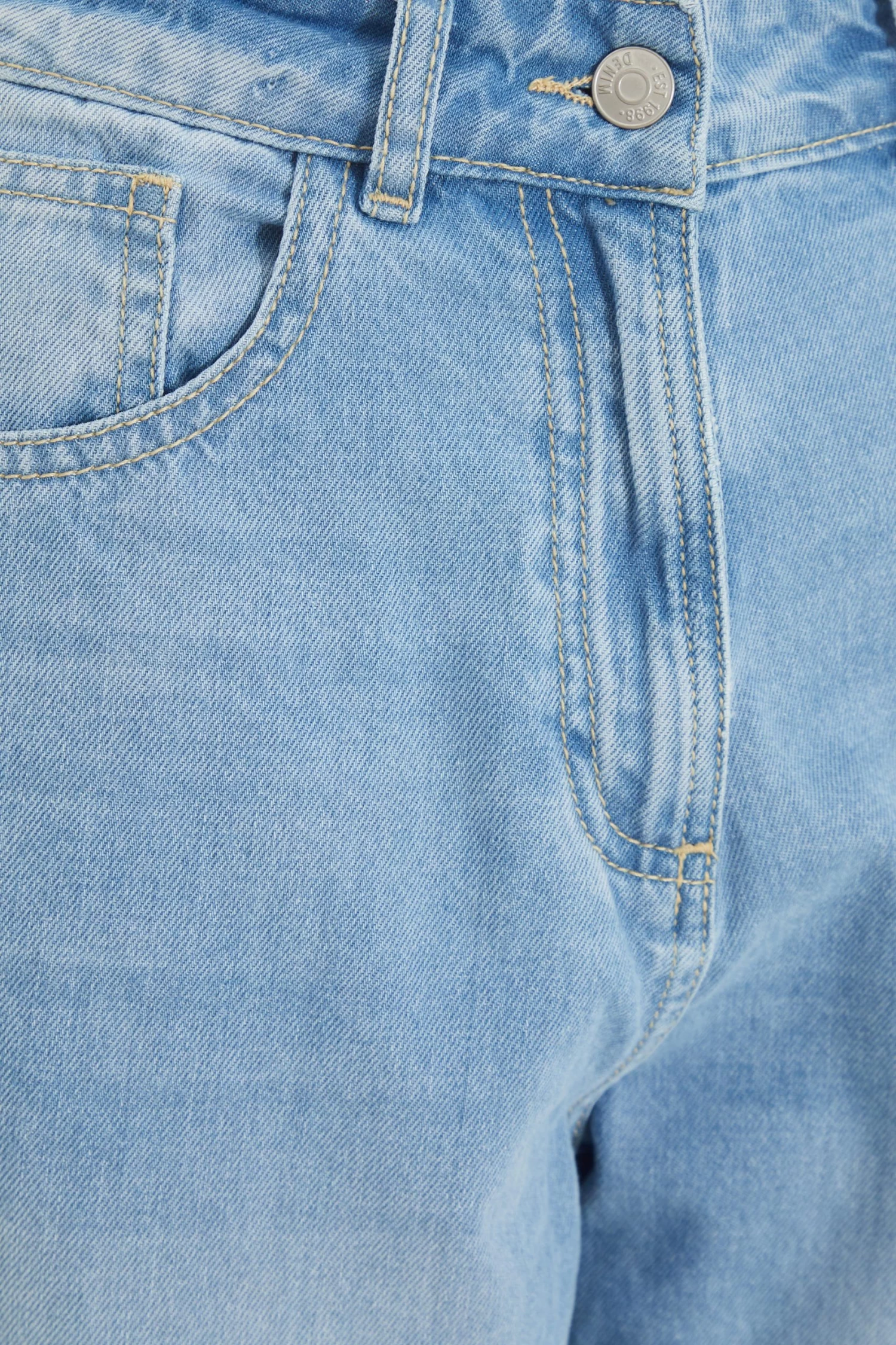 Light Blue Denim Ripped Mom Jeans - Image 6