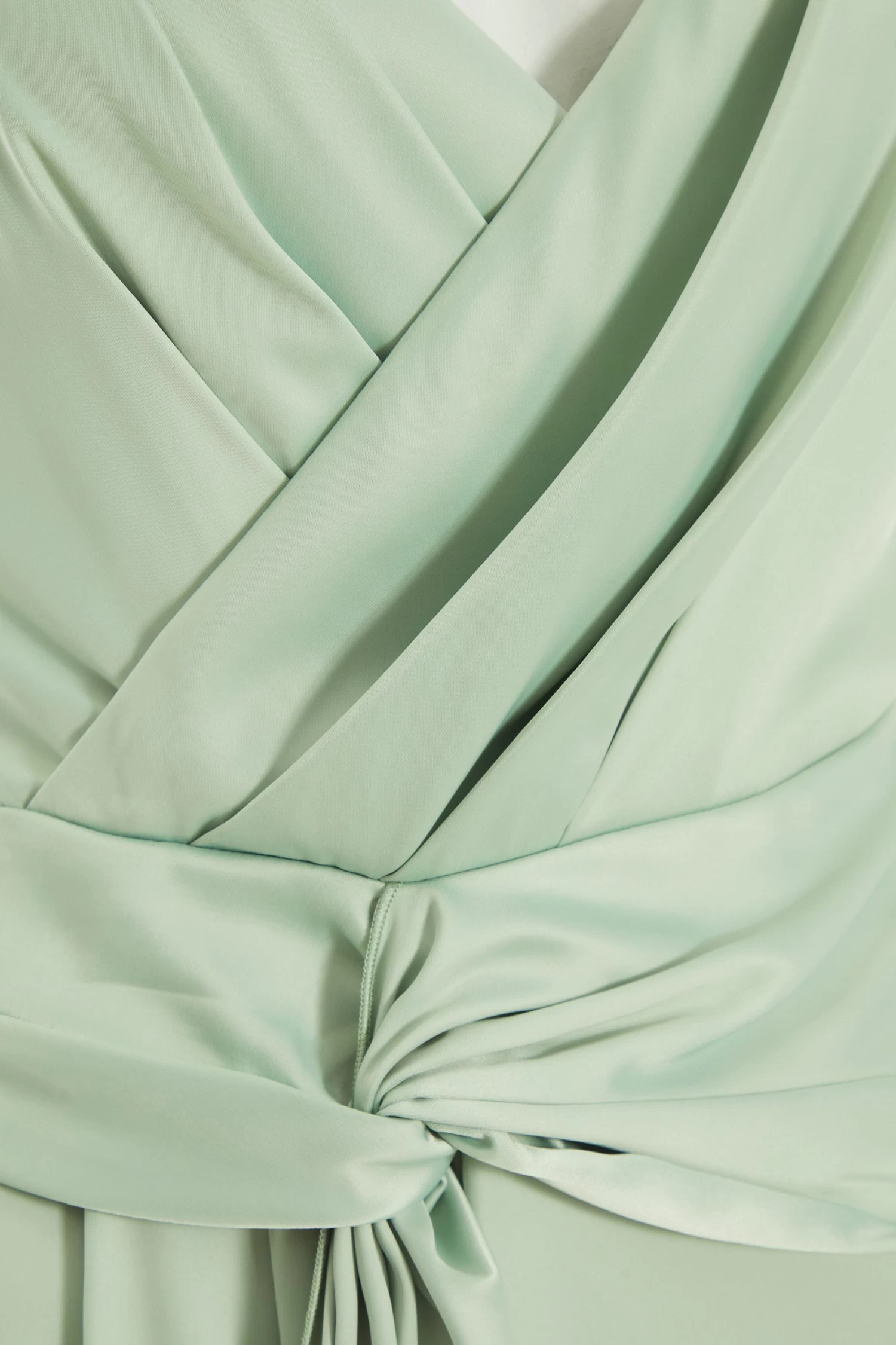 Sage Satin Knot Midi Dress - Image 6