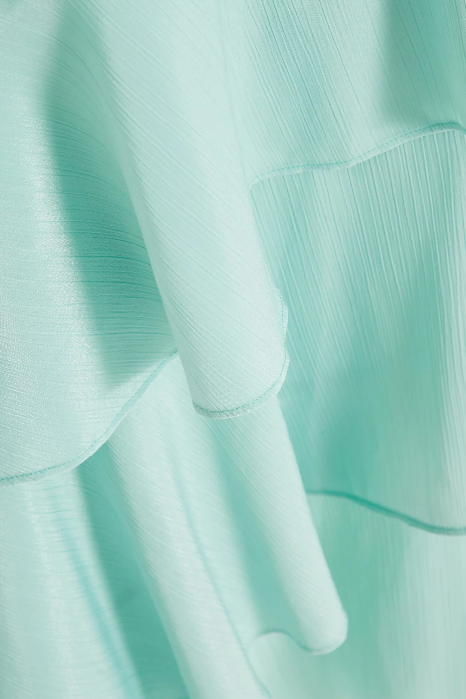 Mint Textured Chiffon One Shoulder Midaxi Dress - Image 6