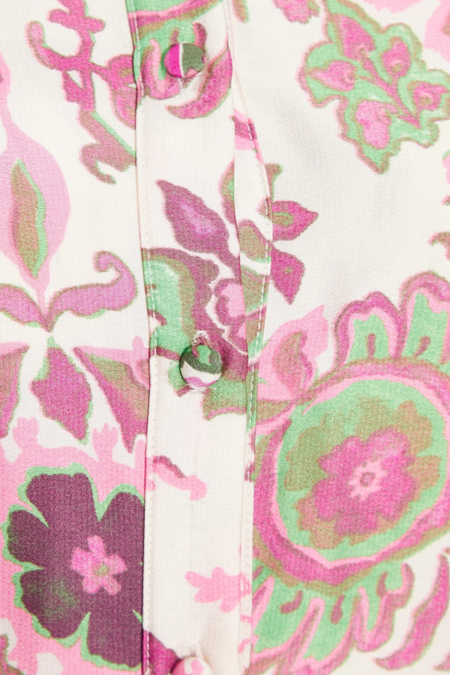 Pink Satin Paisley Print Mini Shirt Dress - Image 6