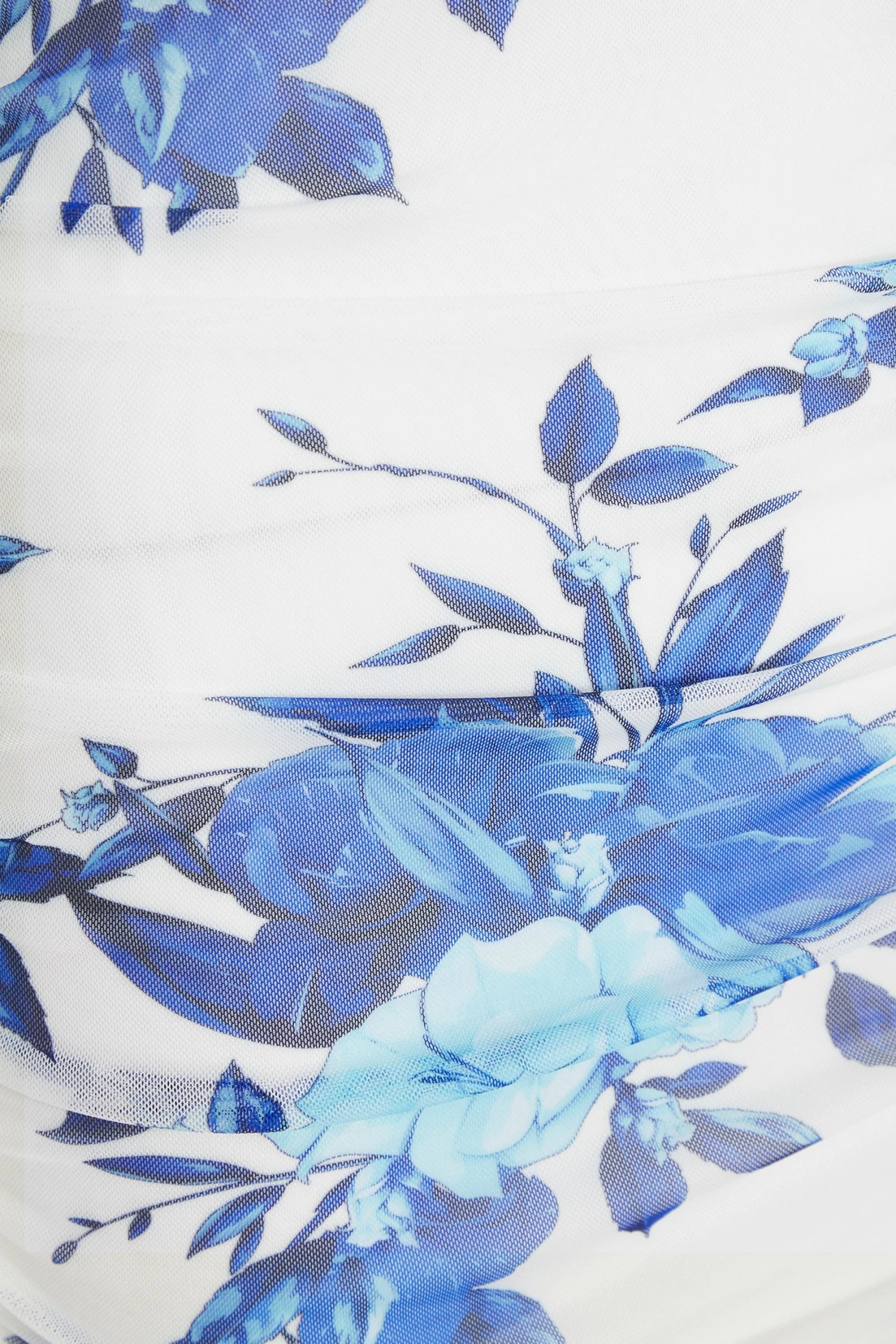 Blue Floral Mesh Maxi Dress - Image 6