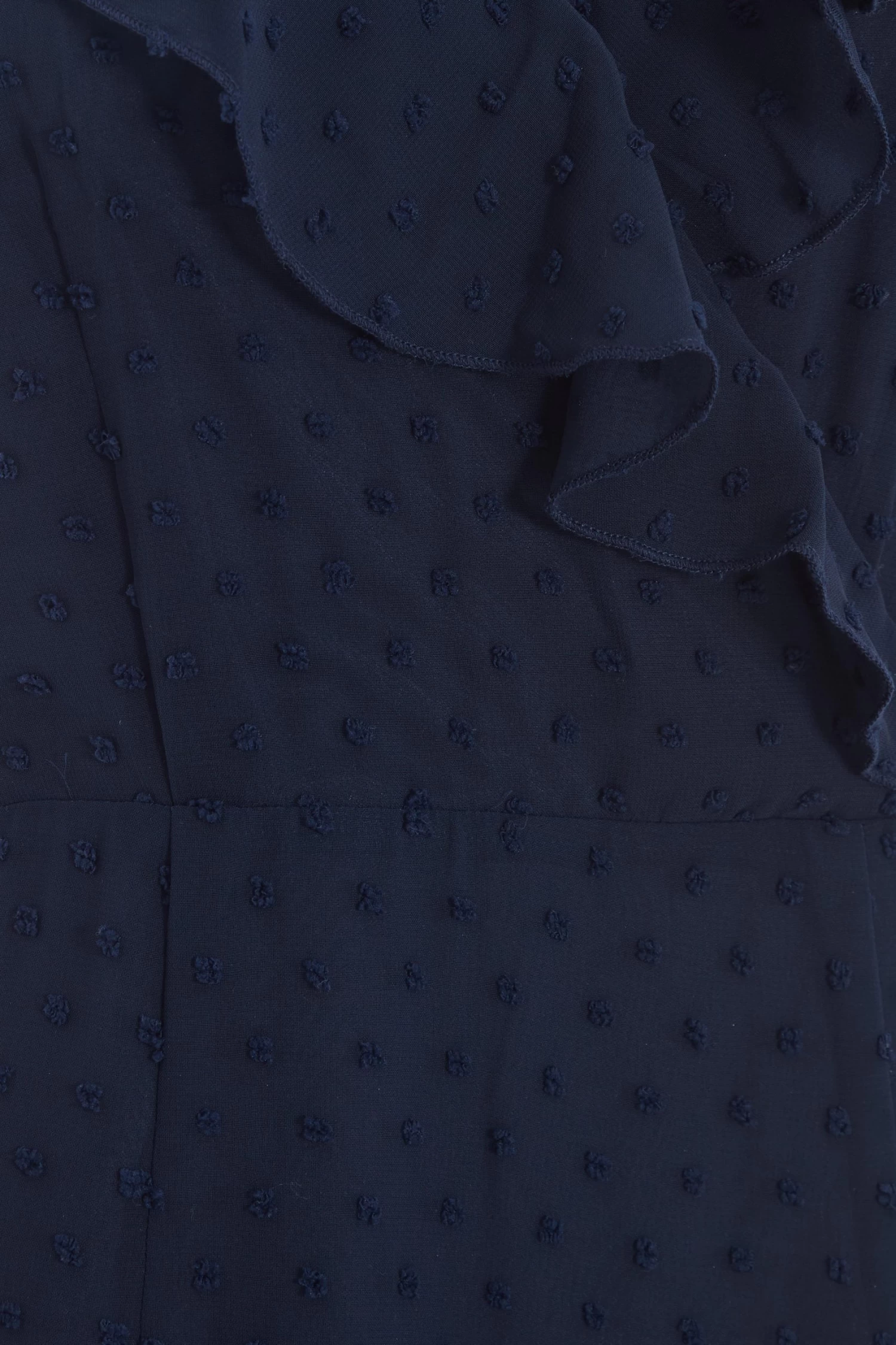 Navy Chiffon Dobby Wrap Midi Dress - Image 6