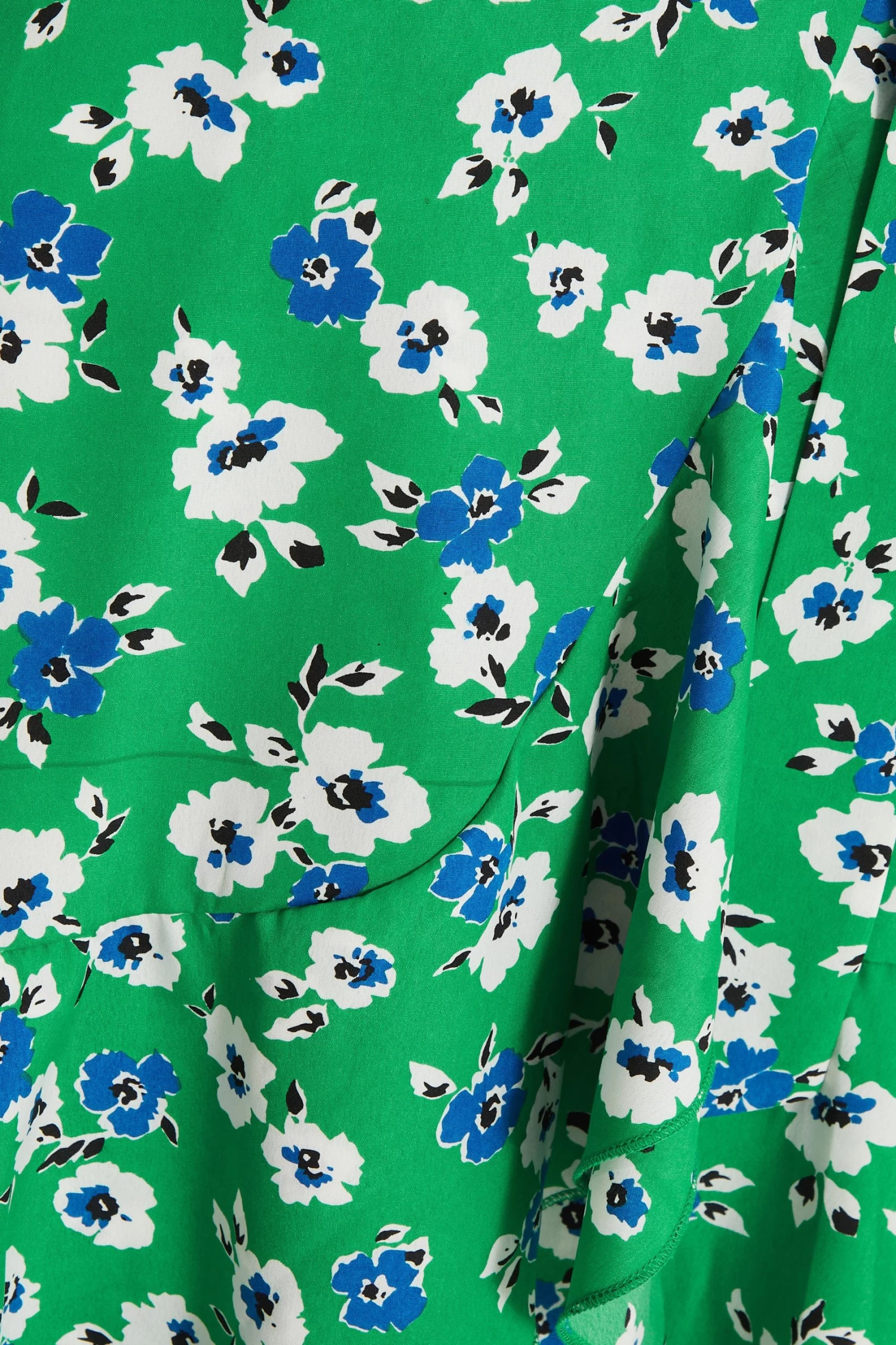 Green Floral Print Skater Mini Dress - Image 6