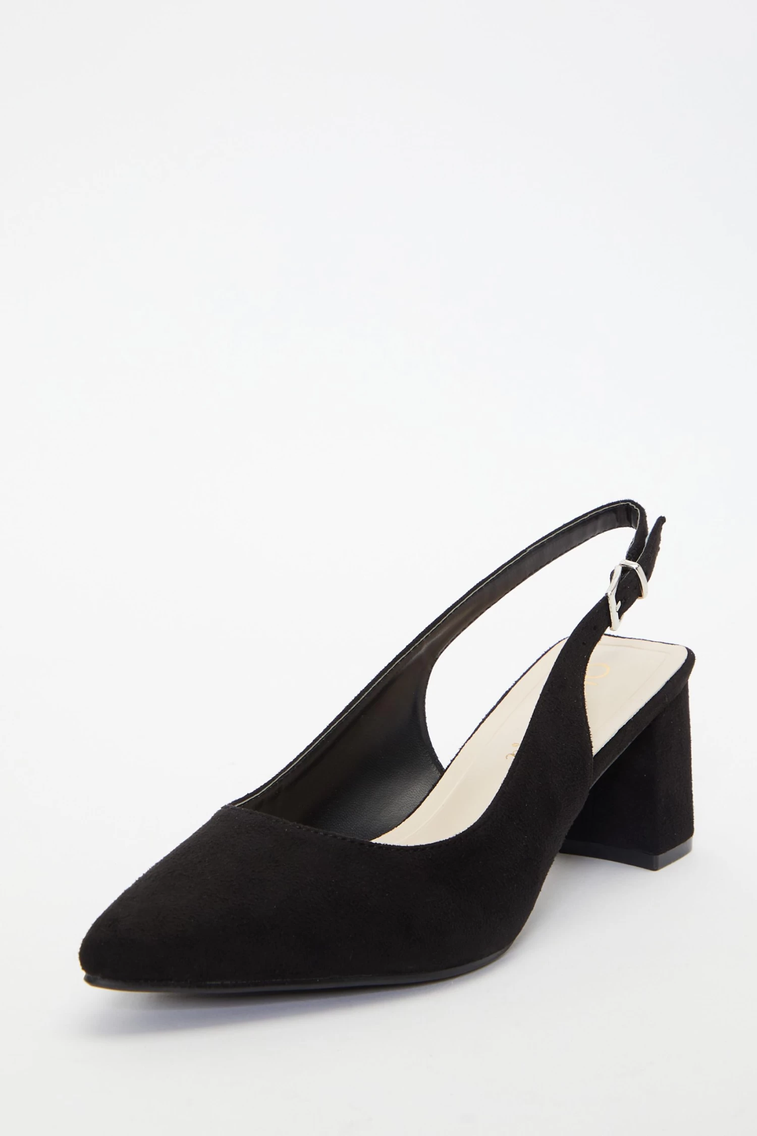 Wide Fit Black Slingback Block Heels - Image 3