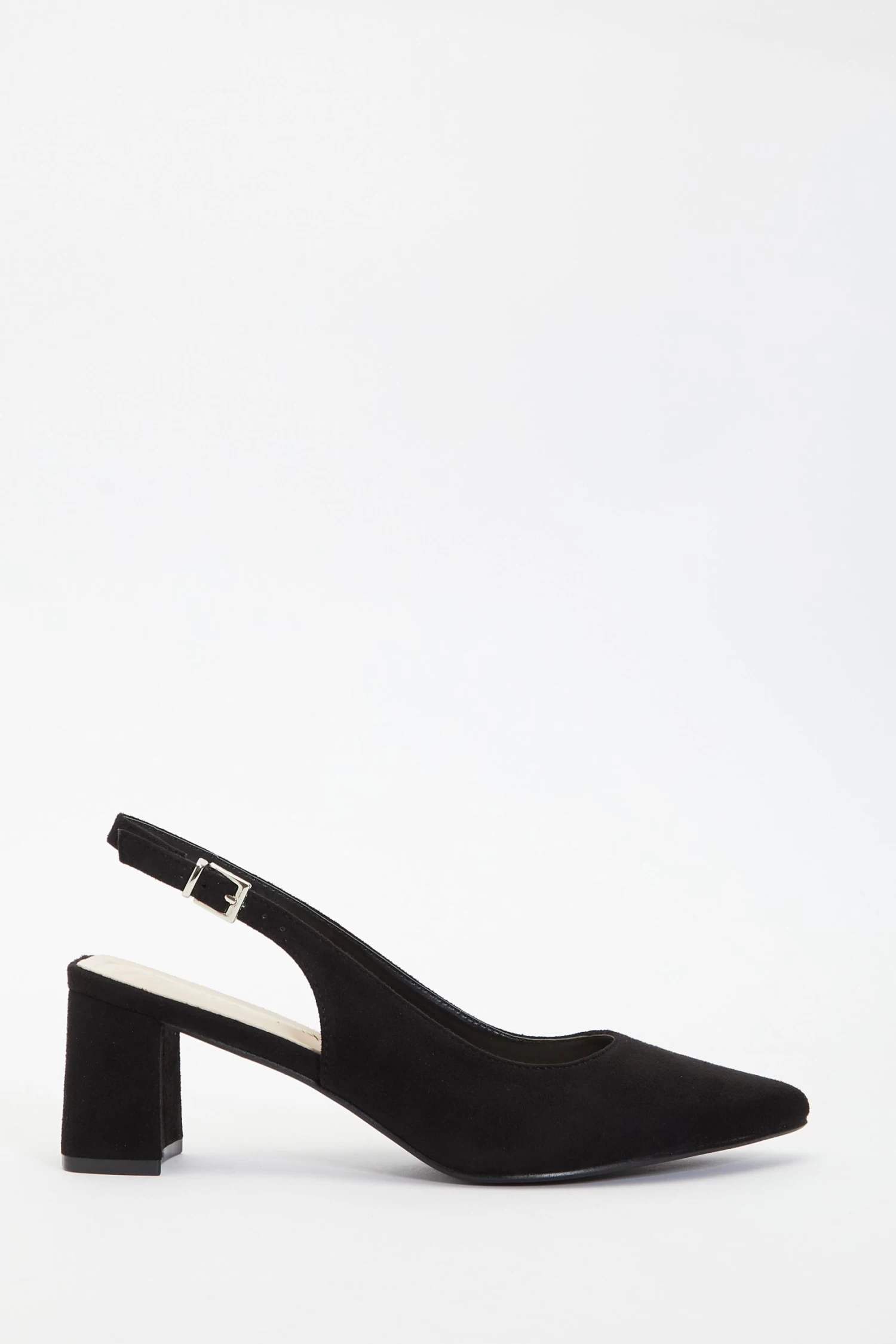 Wide Fit Black Slingback Block Heels - Image 2