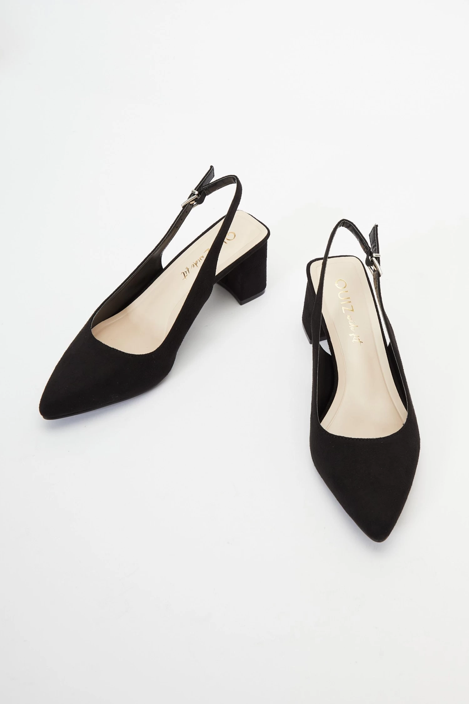 Wide Fit Black Slingback Block Heels - Image 4