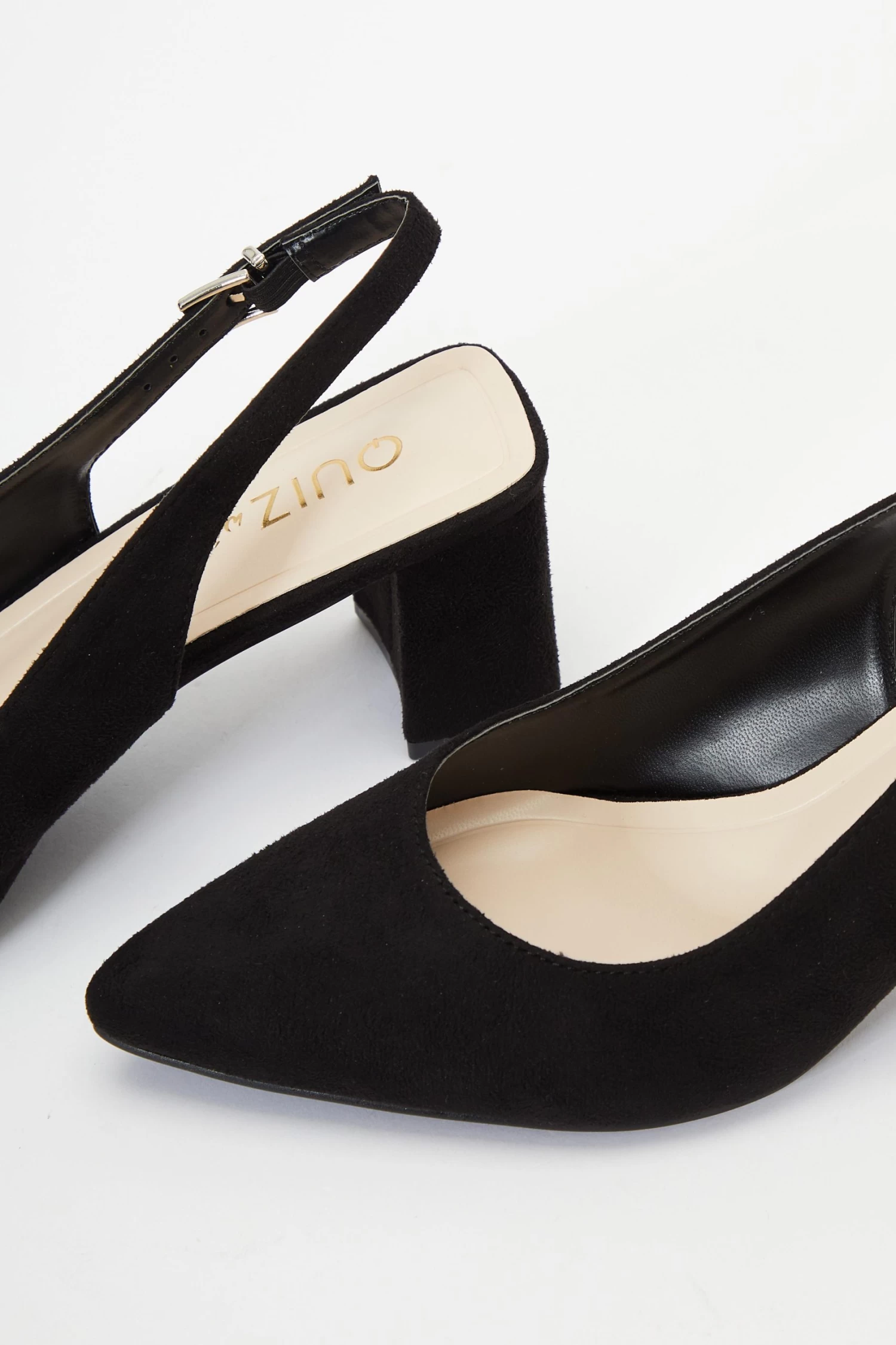 Wide Fit Black Slingback Block Heels - Image 5
