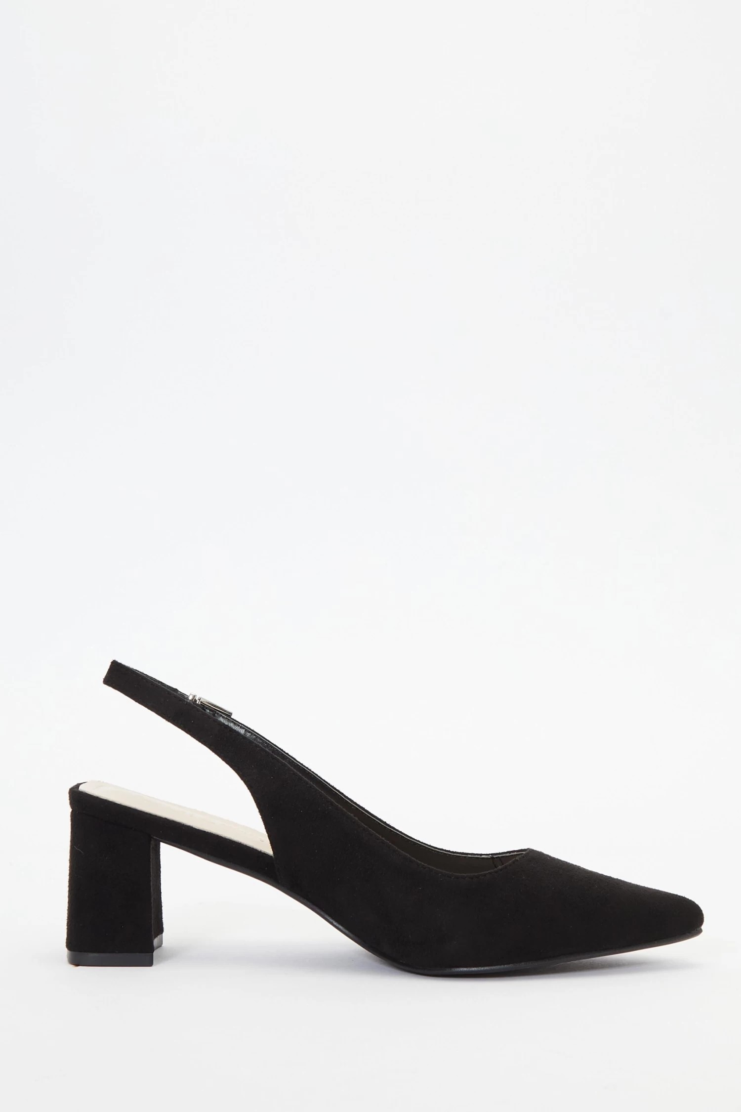 Wide Fit Black Slingback Block Heels - Image 6