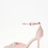 Wide Fit Pink Satin Diamante Court Heels