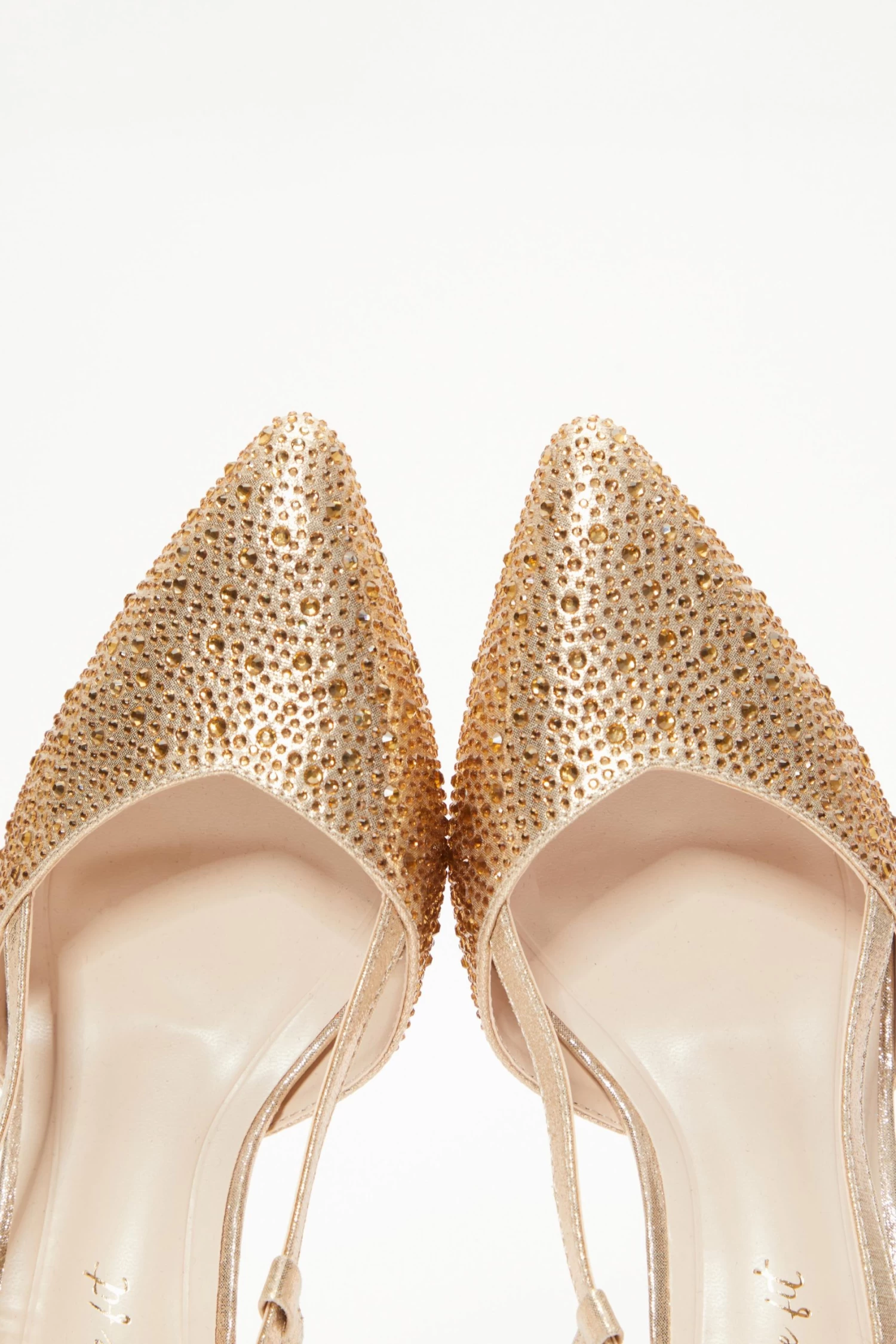 Wide Fit Gold Foil Low Court Heels - Image 5