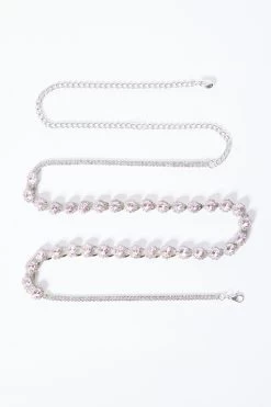 Light Pink Diamante Stone Belt