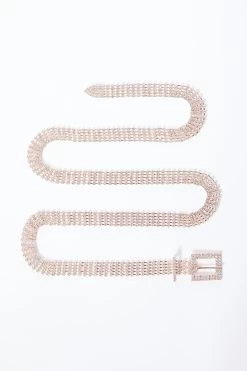 Rose Gold Diamante Buckle Belt