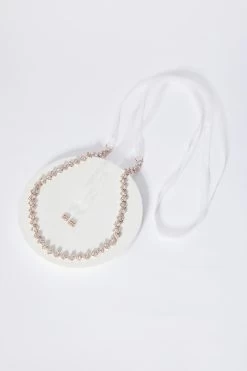 Rose Gold Diamante Organza Belt