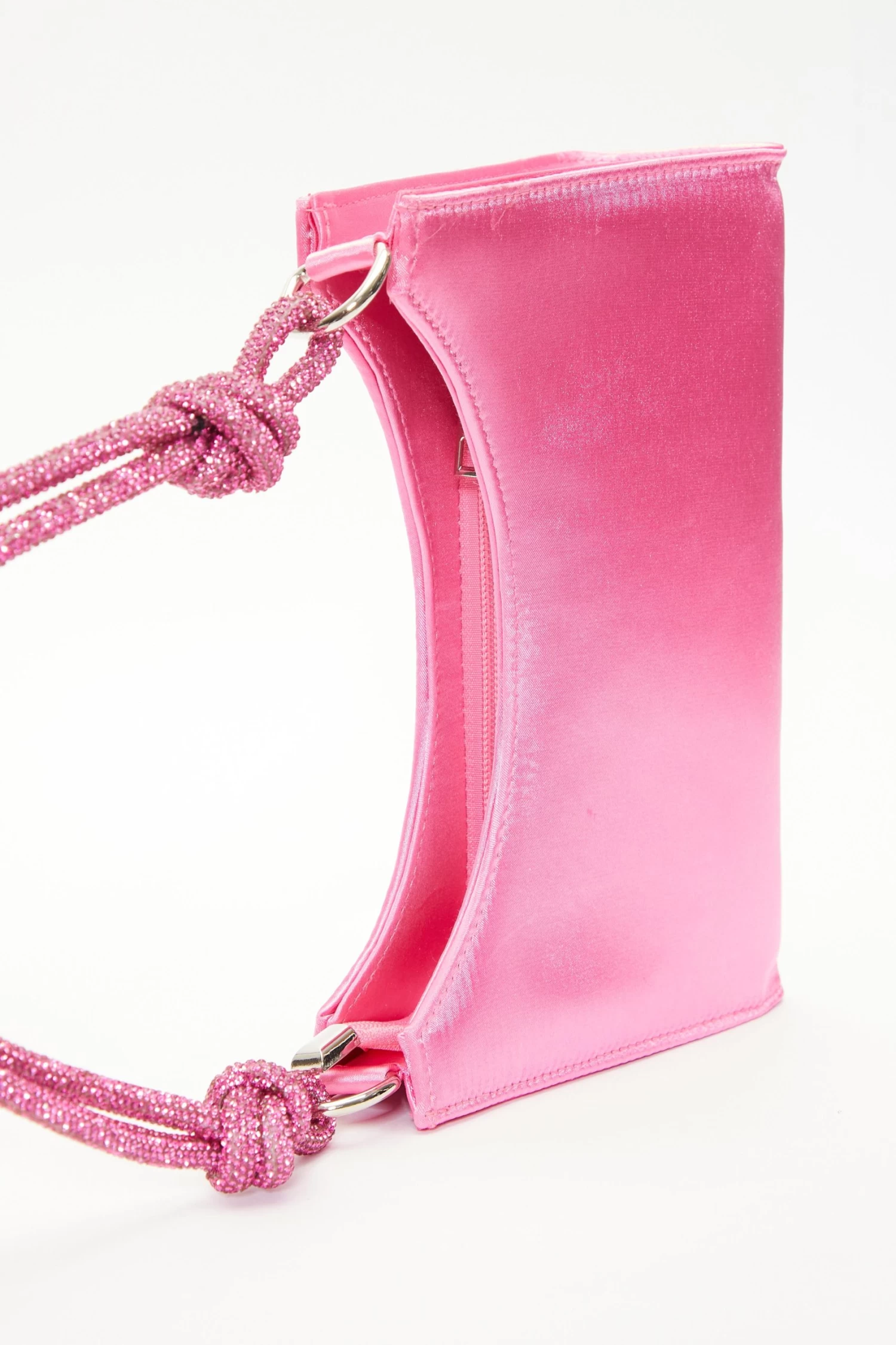 Pink Satin Knot Shoulder Bag - Image 4