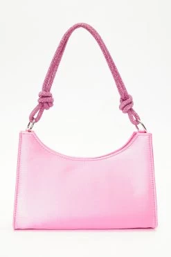 Pink Satin Knot Shoulder Bag
