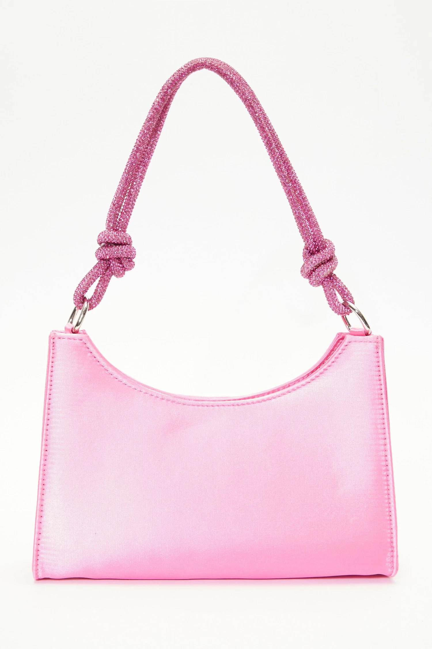 Pink Satin Knot Shoulder Bag