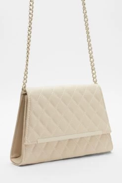 Nude Quilted Cross Body Bag