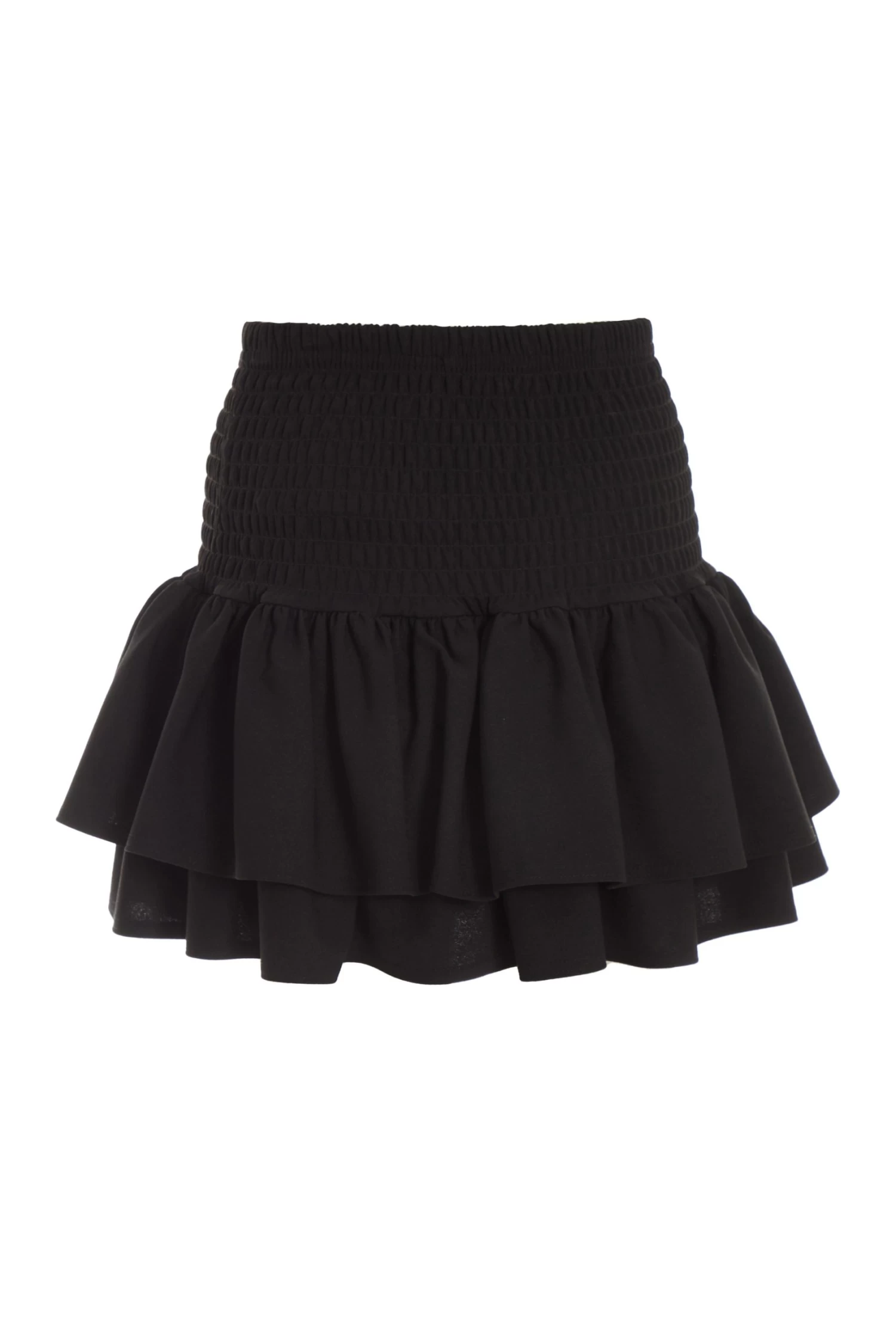 Black Ruched Frill Mini Skirt - Image 5