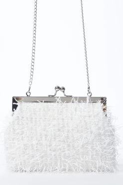 White Shimmer Fringe Bag