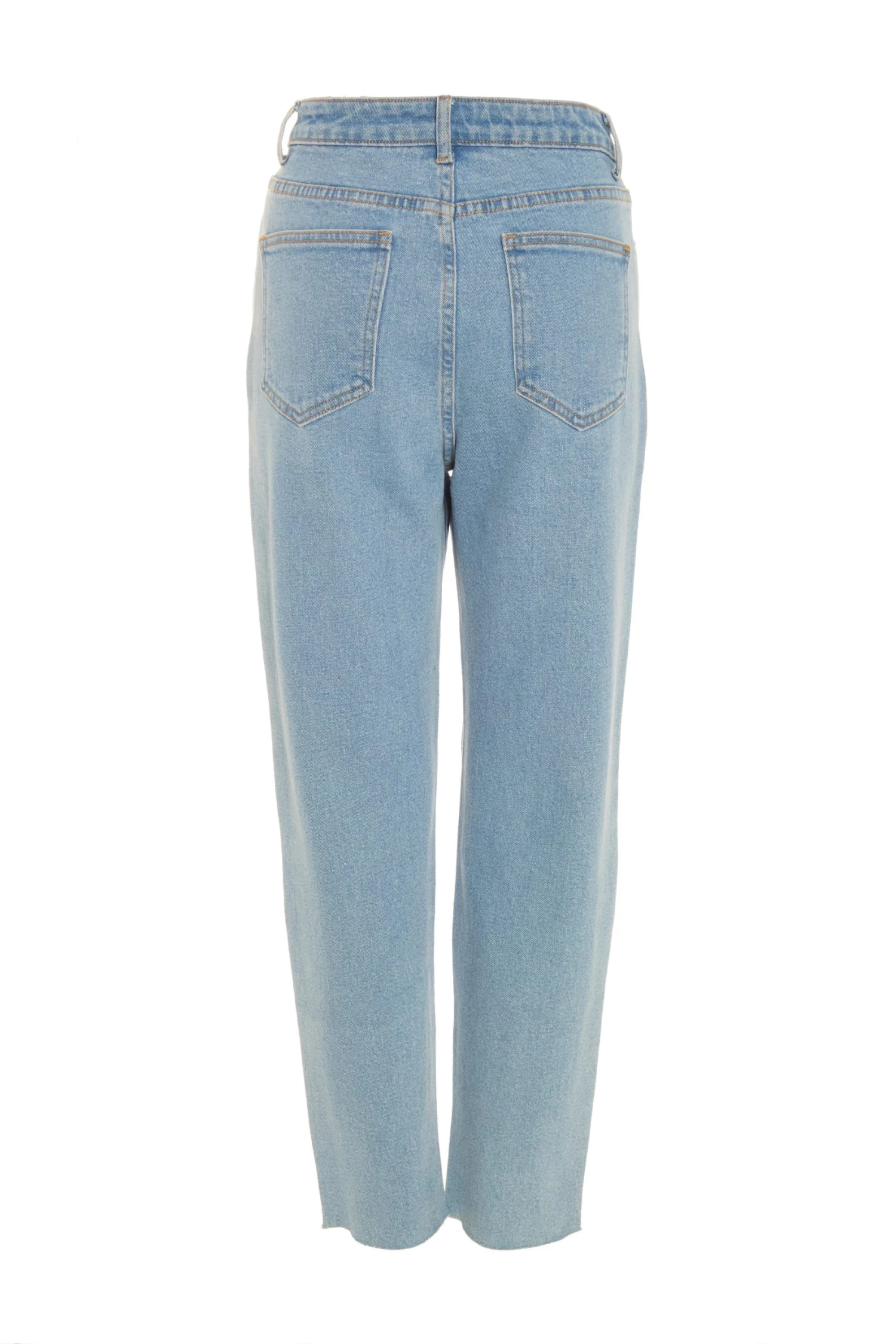 Blue Denim Embellished Mom Jeans - Image 5