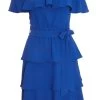Royal Blue Tiered Bardot Mini Dress