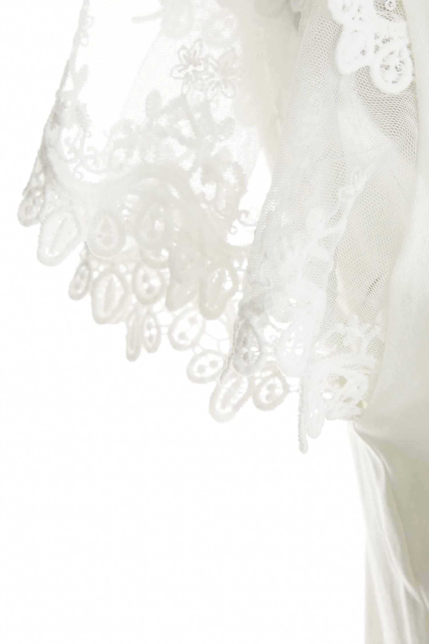 White Lace Sleeve T-Shirt - Image 6