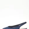 Navy Satin Diamante Slingback Pumps