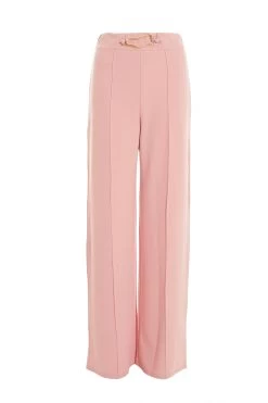 Pink Buckle Palazzo Trousers