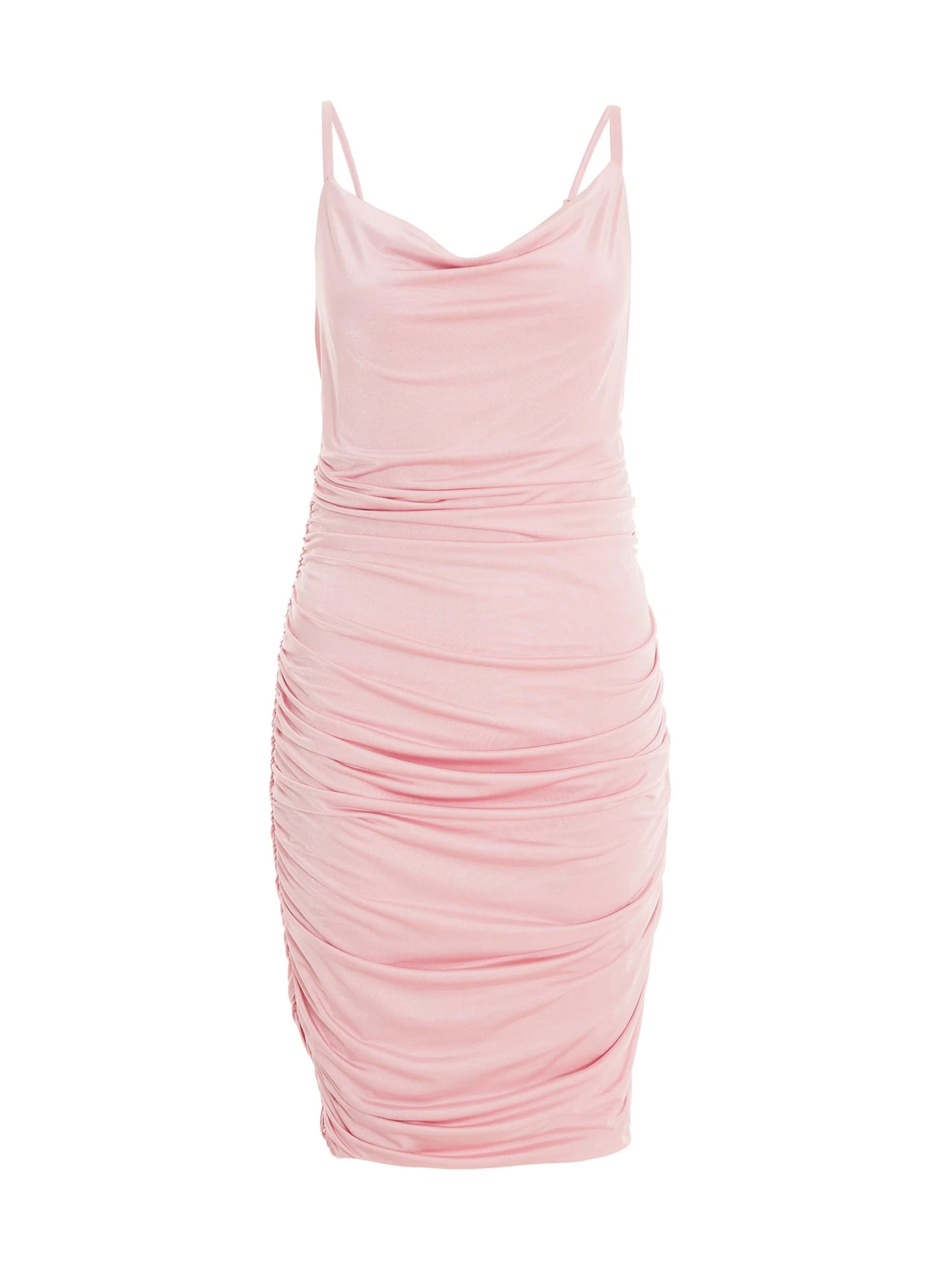 Pink Ruched Bodycon Mini Dress