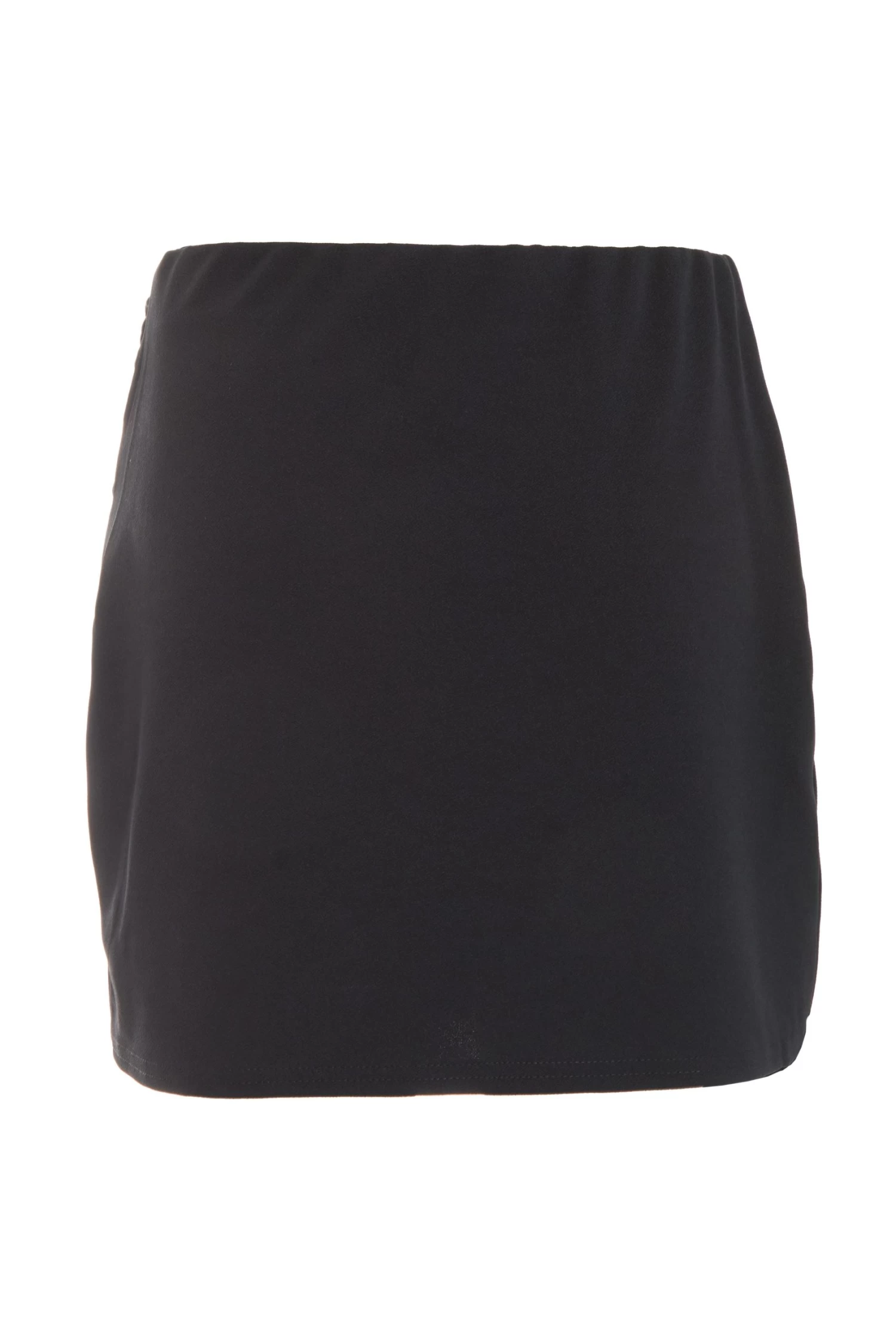 Black Ruched Wrap Mini Skirt - Image 2