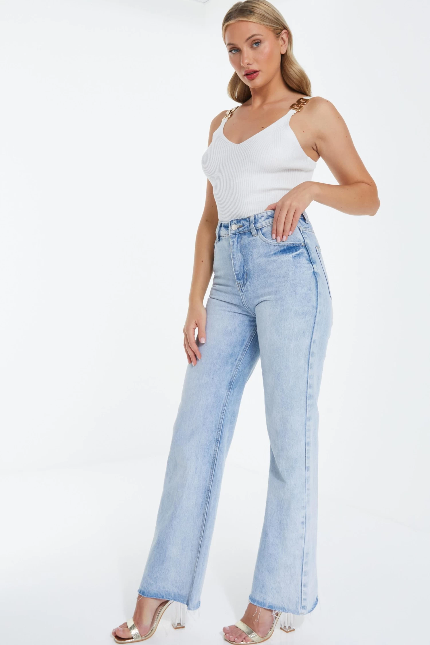 Cream Gold Chain Bodysuit - Image 4