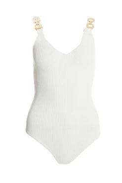 Cream Gold Chain Bodysuit