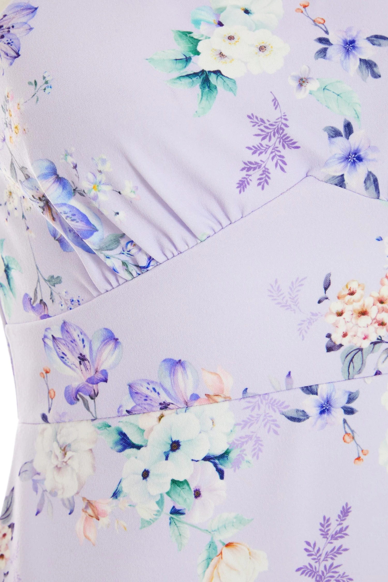 Petite Lilac Floral Halter Neck Bodycon Mini Dress - Image 6