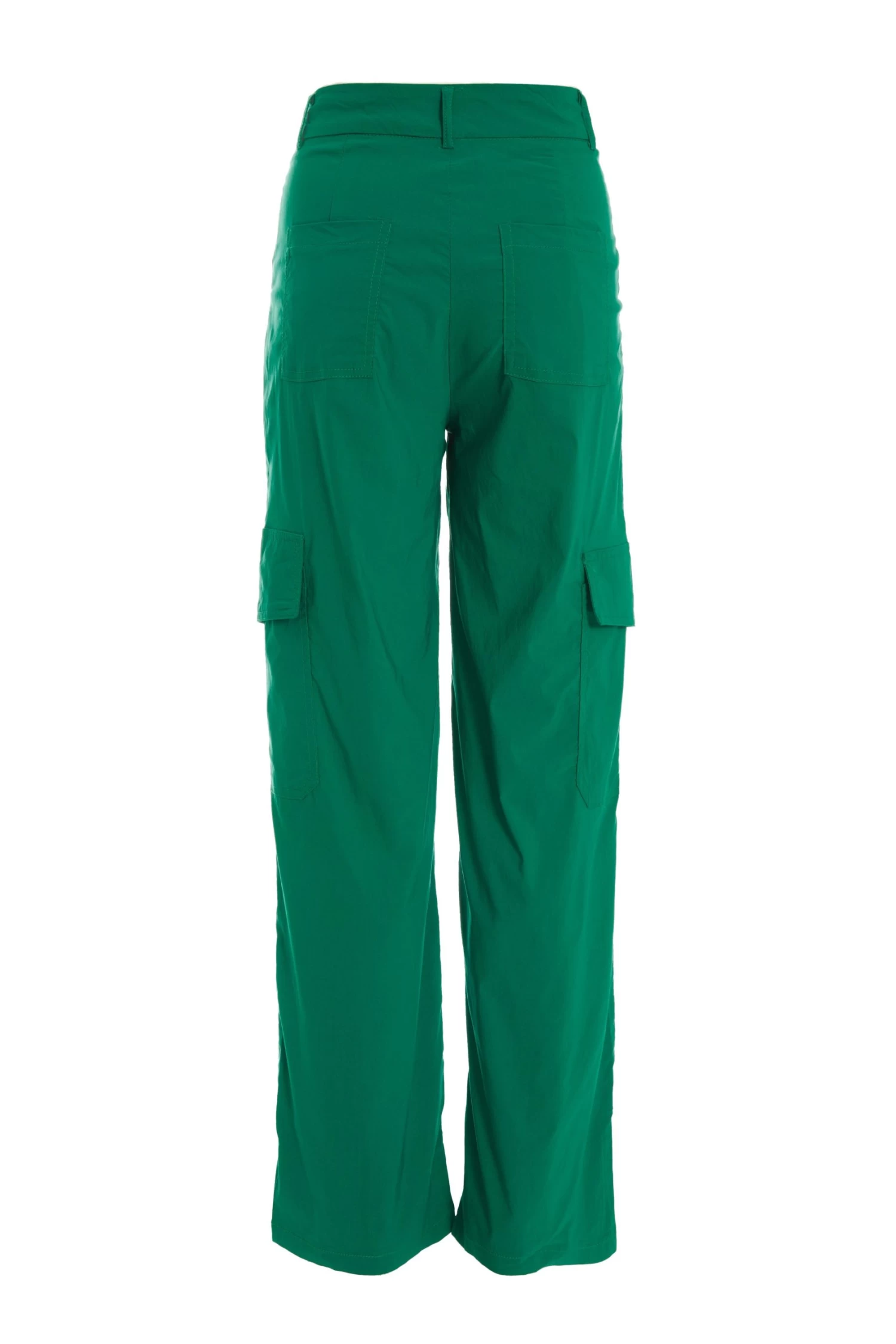 Green Wide Leg Cargo Trousers - Image 5