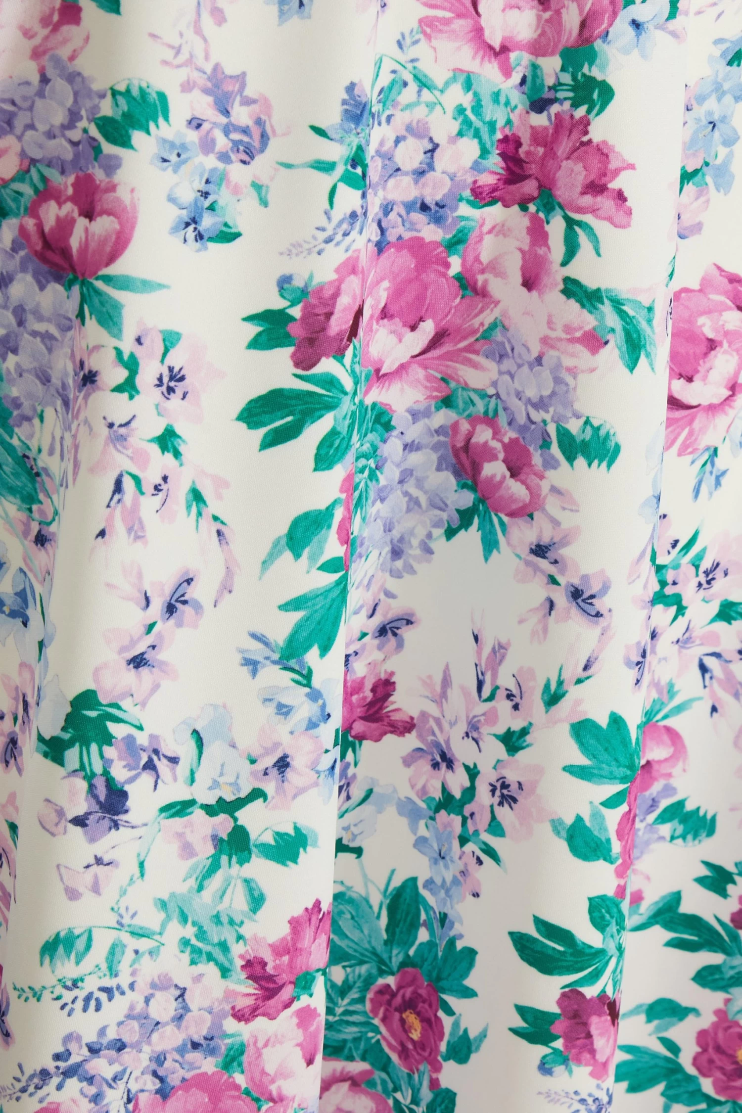 White Floral Puff Sleeve Midi Dress - Image 6