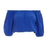 Royal Blue Bardot Crinkle Top