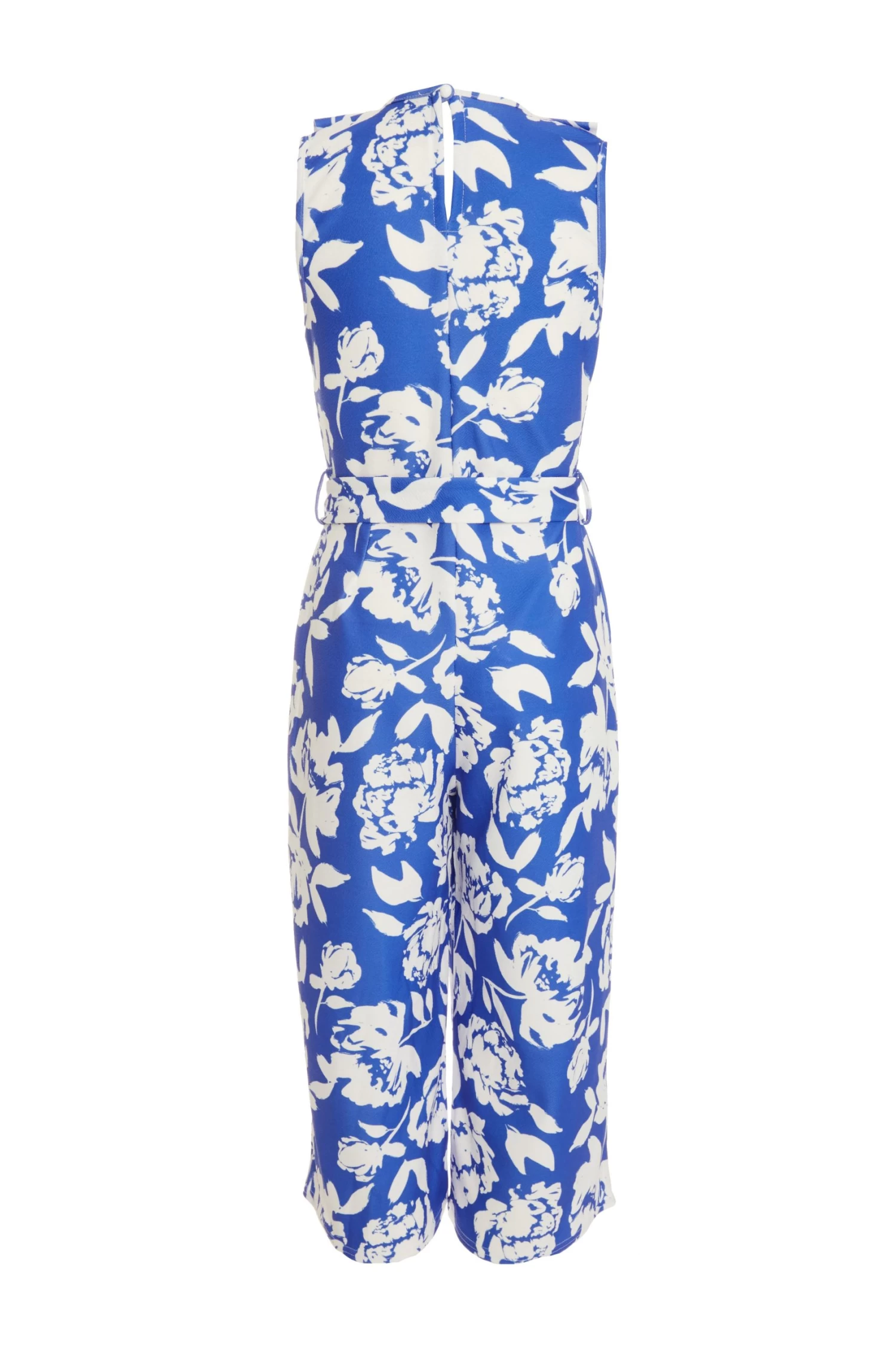 Petite Royal Blue Floral Culotte Jumpsuit - Image 5